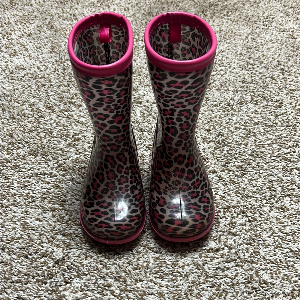 Stride Rite Pink and Black Rain & Snow Boots